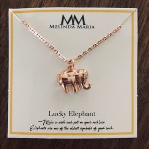 Rose gold “lucky” elephant necklace